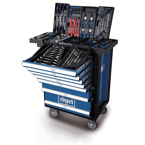Scheppach Servante d'atelier TW1000 Set d'outils | Chariot d'outillage avec